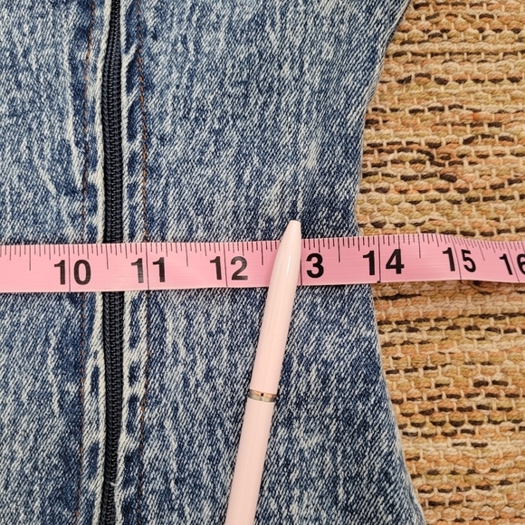 VINTAGE 80s Acid Washed Denim Dress - Picture 11 of 13